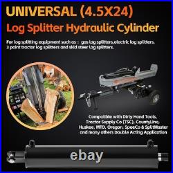 26-27 Ton Log Splitter Hydraulic Cylinder, 4.5 Bore x 24 Stroke, 3500-PSI