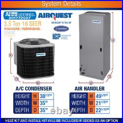 3.5 Ton 16 SEER AirQuest-Heil AC Split System Optional Electric Heat Builder Kit