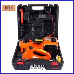 3/5 Ton Electric Car Jack Floor Jack Lift 12V WithImpact Wrench Tire Inflator Pump