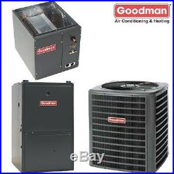 3.5 Ton Goodman 14 SEER 80% AFUE Dual Fuel Heat Pump 80K BTU System GSZ140421