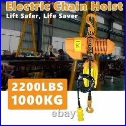 3 Phase 220V Chain Hoist 2200 lb. Electric Crane Hoist HD Super 1 Ton 10ft Lift