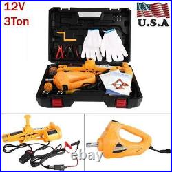 3 Ton 12V DC Auto Electric Jack Lifting Car SUV Emergency Tool with Impact Wrench