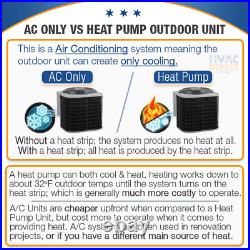 3 Ton 14.3 SEER2 Central Air Conditioner Split AC System, 10kW Aux Electric Heat