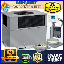3 Ton 14 SEER 90K BTU AirQuest-Heil by Carrier Gas Package Unit Install Kit