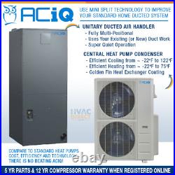 3 Ton 18 SEER ACiQ Inverter Heat Pump Split System Central Unitary withKit Builder