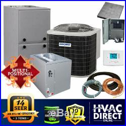 3 Ton AirQuest by Carrier HVAC System Install Kit 14 SEER 95% AFUE 80K BTU