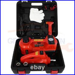 3 Ton Automatic Electric Car Jack Lift 155-450mm & Impact Wrench & Inflator Pump
