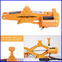 3 Ton Automotive Electric Scissor Car Lift 12V DC Wrench with 1/2 Impact