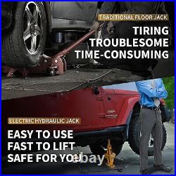 3 Ton Electric Scissor Car Hydraulic Floor Jack Lift 12V DC Tire Impact Wrench
