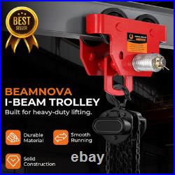 3 Ton I Beam Trolley Adjustable Push Beam Hoist with Dual Wheels Heavy Duty