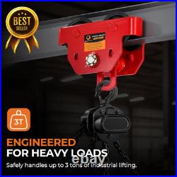3 Ton I Beam Trolley Adjustable Push Beam Hoist with Dual Wheels Heavy Duty