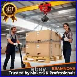 3 Ton I Beam Trolley Adjustable Push Beam Hoist with Dual Wheels Heavy Duty