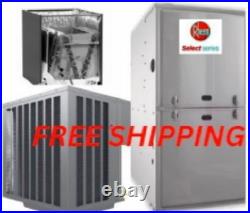 3 Ton R-454B SEER2 Rheem Select Gas System Condenser & Coil & 80% Gas Furnace
