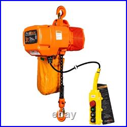 3 ton 6600 lb 1 Speed 208240/440480V Electric Chain Hoist 30ft. G100 Chain H3