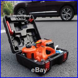 3in1 Electric Hydraulic Car Floor Jack Air Inflator Pump LED Light Impact Wrench