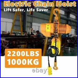 3phase 220V Chain Hoist 2200 lb. Electric Crane Hoist HD Super 1 Ton 10ft Lift