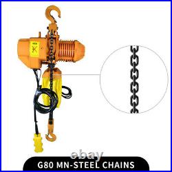 3phase 220V Chain Hoist 2200 lb. Electric Crane Hoist HD Super 1 Ton 10ft Lift