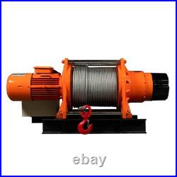 4 ton Industrial Electric Winch 9600 lb Heavy Duty with Wire Rope Three Phase