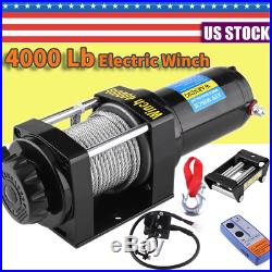 4000 Lb Electric Winch 12V ATV Towing Truck Trailer Boat Pound 2 Ton Safely