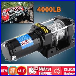 4000 Lb Electric Winch 12V ATV Towing Truck Trailer Boat Pound 2 Ton Safely