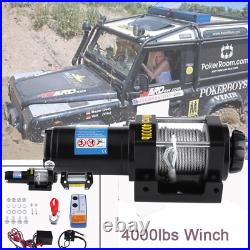 4000LBS 12V Electric Winch Towing Truck Trailer TENSILE STEEL Rope 2 Ton New