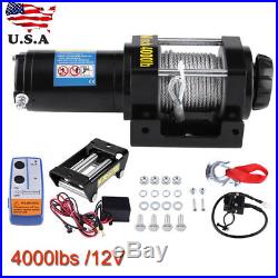 4000lbs/1818kg Electric Winch 12V ATV Towing Truck Trailer Boat Pound 2 Ton