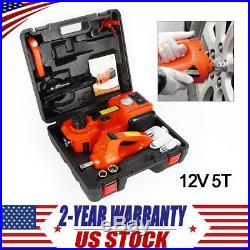 5 Ton 12V DC Auto Electric Hydraulic Floor Jack Lift Lifting with Impact Wrench