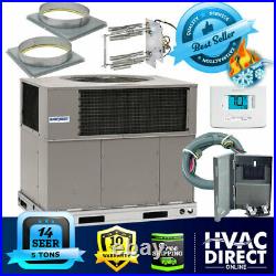 5 Ton 14 SEER AirQuest-Heil by Carrier Package AC Heat Pump Unit Install Kit