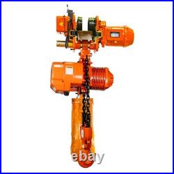 5 Ton 208240/440480V Electric Chain Hoist Power Trolley 30 ft. G100 Chain