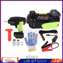 5 Ton Electric Car Jack Tire Inflator Pump & Impact Wrench Floor Lift 155-450mm