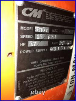 5 Ton Electric Chain Hoist CM Lodestar, Power Trolley Included