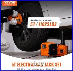 5-Ton Electric Hydraulic Car Jack Kit with Impact Wrench & Tire Inflator Combo