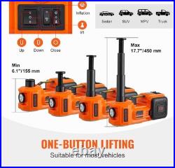 5-Ton Electric Hydraulic Car Jack Kit with Impact Wrench & Tire Inflator Combo