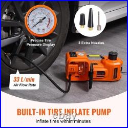5-Ton Electric Hydraulic Car Jack Kit with Impact Wrench & Tire Inflator Combo