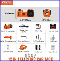 5-Ton Electric Hydraulic Car Jack Kit with Impact Wrench & Tire Inflator Combo