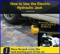 6 Ton Car Lift Jacks Electric Hydraulic Floor Jack Impact Wrench Kit SUV 12V DC