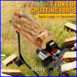 7 Ton Electric Hydraulic Log Splitter Portable Horizontal withstand Wood Splitter