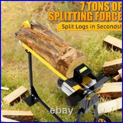 7 Ton Electric Log Splitter Portable Hydraulic Firewood Splitting with Stand New
