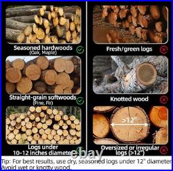 7 Ton Electric Log Splitter with 15Amp Motor for Home Heating&Outdoor Use Yellow