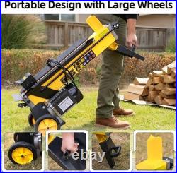 7 Ton Electric Log Splitter with 15Amp Motor for Home Heating&Outdoor Use Yellow