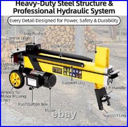 7 Ton Electric Log Splitter with 15Amp Motor for Home Heating&Outdoor Use Yellow