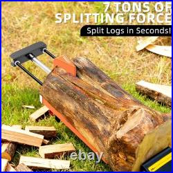 7-Ton Electric Log Splitter with Detachable Cross Blade Cutting Head 15Amp Motor
