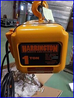 (#710,712,713) 1 ton Harrington EC Hoist 15' lift 7fpm 115V 1phase