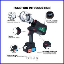 8-Ton Electric Hydraulic Crimping Tool Rechargeable Battery Cable Lug Crimp