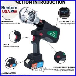 8-Ton Electric Hydraulic Crimping Tool Rechargeable Battery Cable Lug Crimper