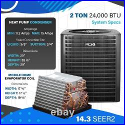 ACiQ 2-5 Ton 14.3 Central Heat Pump & Coil Mobile Home Split System, R32 AC Kit