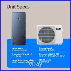 ACiQ 2.5 Ton 18 SEER2 R32 Central Inverter Heat Pump AC Split System & 10kW Aux