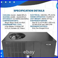 ACiQ 3.5 Ton 13.4 SEER2 Packaged Heat Pump Unit & Thermostat R32 Horizontal