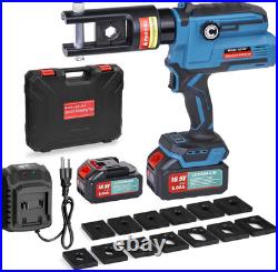 AMZCNC 12-Ton Electric Hydraulic Crimping Tool Battery Powered 6AWG-600MCM Cab