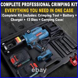 AMZCNC 12-Ton Electric Hydraulic Crimping Tool Battery Powered 6AWG-600MCM Cab